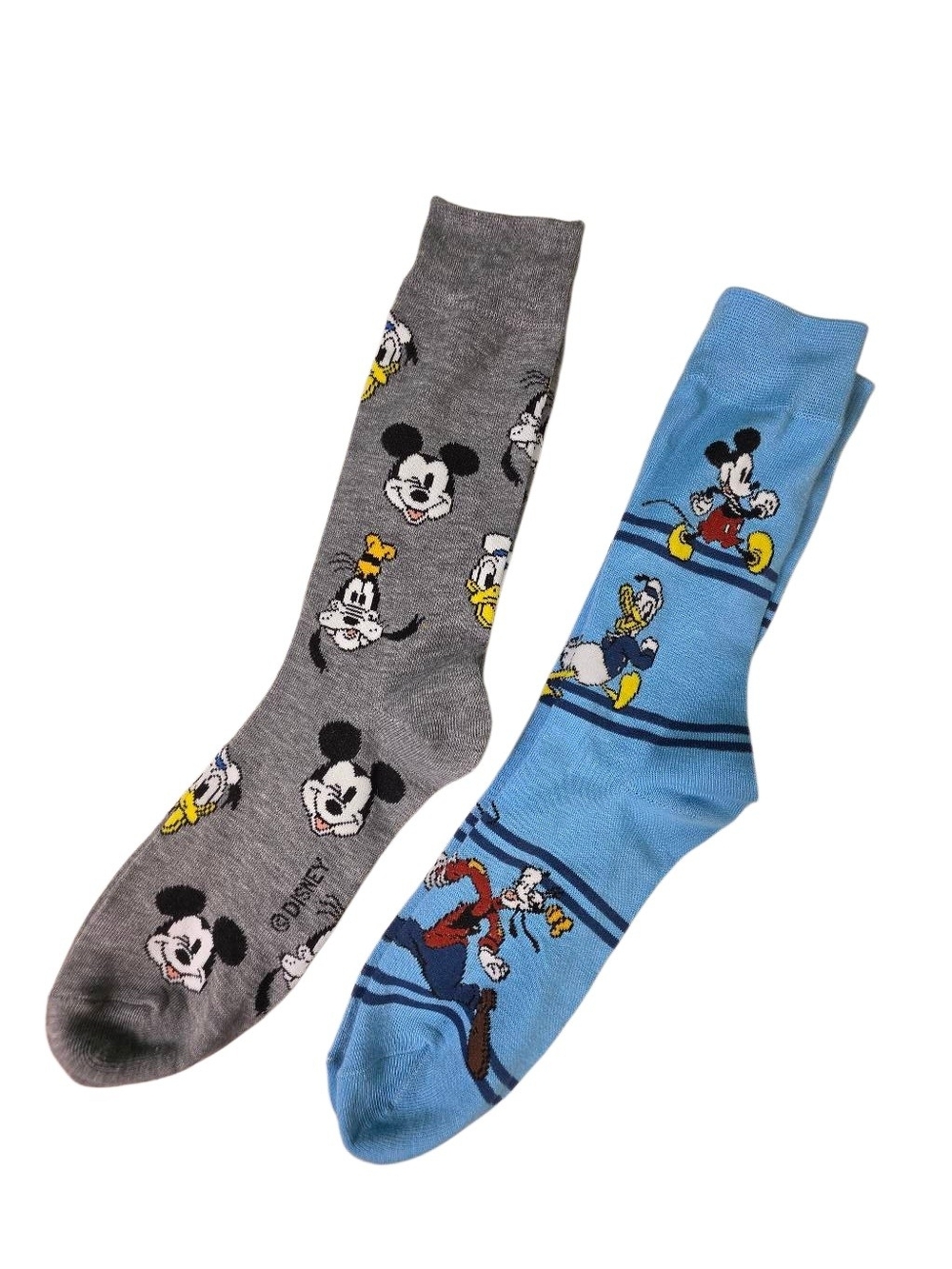 Disney Character Crew Socks - Gray & Light Blue